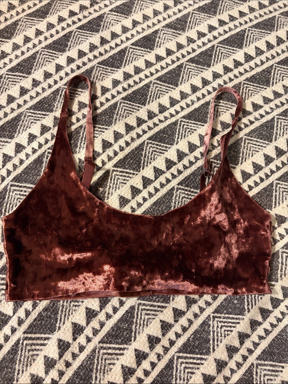 Velvet Bralette Top in Deep Burgundy